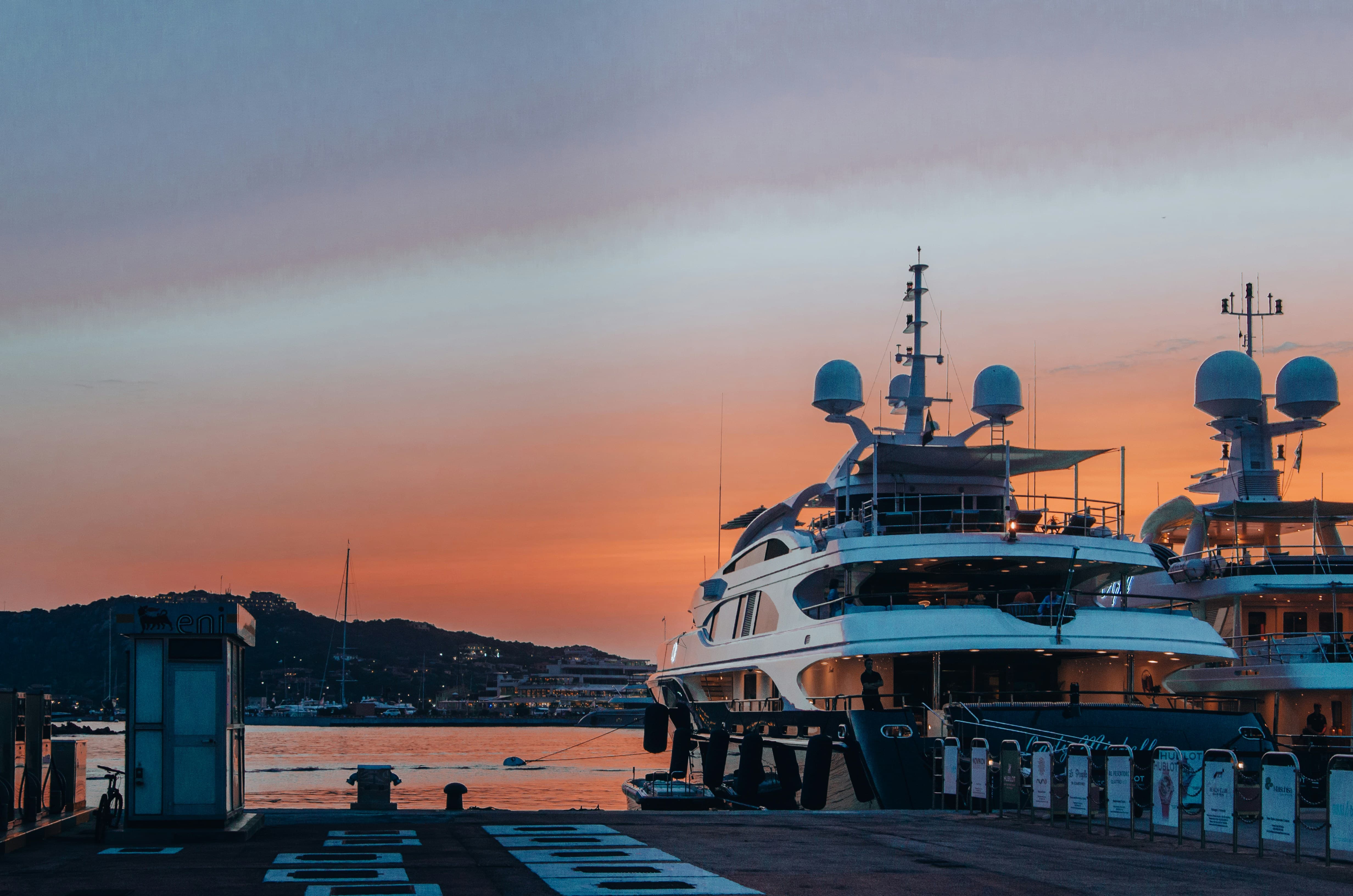 Yacht on sunset